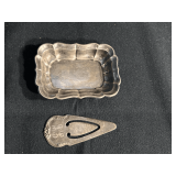 Lot - (1) Reed and Barton Windsor X958A Sterling Mini Scalloped Ring Tray and (1) Vintage Kirk & Sons Sterling Silver Bookmark