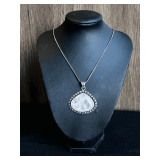 Rose Quartz Pendant Necklace with Chain