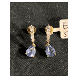 18k White Gold Sapphire Diamond Earrings