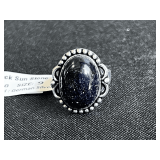 Black Sun Stone Ring - Size: 9