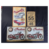 Lot - (4) Assorted Metal Signs
