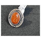 Red Sun Stone Ring - Size: 7