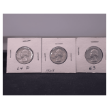 Lot - (3) 1963 and 1964 Washington Quarters