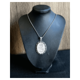 Rose Quartz Pendant Necklace with Chain
