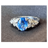 18k White Gold Sapphire and Diamond Ring