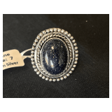 Blue Sun Stone Ring - Size: 7