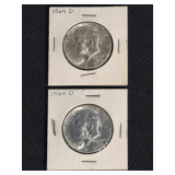 Lot - (2) 1964-D Kennedy Half Dollars