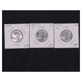 Lot - (3) 1945 Washington Quarters