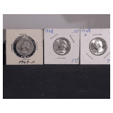 Lot - (3) 1948 and 1949 Washington Quarters