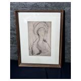 Framed Vintage Amedeo Modigliani Lithograph 'Portrait of a Woman'