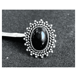 Black Onyx Ring - Size: 9