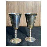 Pair of Vintage EPNS Silver Plated Goblets/Toasting Glasses from India