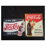 Lot - Coke and Pepsi Metal Signs