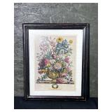 Framed Rob Furber 'June' Gardiner at Kenington 1730 Engraving by H. Fletcher