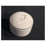 Lefton China Porcelain Ring/Trinket Box with 'T' Initial