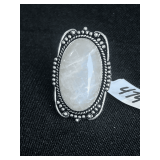Rainbow Moon Stone Ring - Size: 9