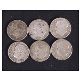 Lot - (6) 1958-1964 Roosevelt Dimes