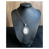 Rose Quartz Pendant Necklace with Chain