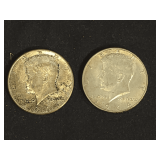 Lot - (2) 1964 Kennedy Half Dollars