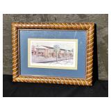 Framed and Signed Jeannie Drucker Watercolor Print 'Market Street' Charleston, SC