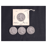 Lot - (4) 1948 Washington Quarters