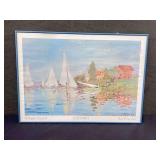 Framed Vintage Monet Poster 'The Regatta at Argeneuil' Muse deOrsay