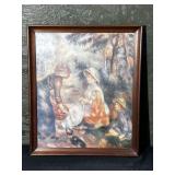 Framed Vintage Renoir Lithograph 'The Apple Seller'