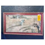 Framed Antique Sir Lawrence Alma Tadema Hand Watercolored Print 'Under the Roof of Blue Ionian Weather'