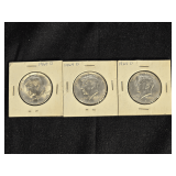 Lot - (3) 1964-D Kennedy Half Dollars