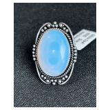 White Opal Ring - Size: 8