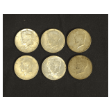 Lot - (6) 1969 Kennedy Half Dollars