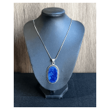Lapis Pendant Necklace with Chain