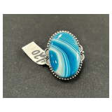 Blue Agate Ring - Size: 6