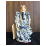 Vintage Blue and White Porcelain Statue of Caishen