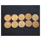 Lot - (10) P&D Presidential One Dollar Coins