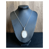 White Rainbow Pendant Necklace with Chain