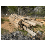 Untreated Wood Posts, Assorted Diameters and Lengths, Qty: 43
