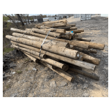 Untreated Wood Posts, Assorted Diameters and Lengths, Qty: 61