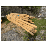 Untreated Wood Posts, Assorted Diameters and Lengths, Qty: 99