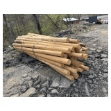 Untreated Wood Posts, Assorted Diameters and Lengths, Qty: 55