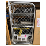 Metal Bi-Parting Chain Link Fence Gate with Round Frame, 5.9ft H x 6.6ft W