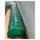 Green Vinyl Coated Lawn Fence, 98ft Long x 4ft Wide with 4in Grid