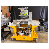 Toyota Expert ESP 9000 Commercial Embroidery Machine with Rolling Workstation, Computer, and Accessories
