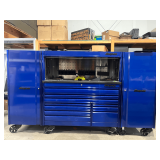 Snap-On Midnight Blue Rolling Tool Chest with (2) Rolling Side Cabinets