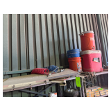 Shelf Lot - Coolers, Pins, Air Hoses, etc