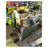 Lot - Hand Trucks and Pallet Crate with Cart Wheels