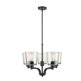 (2) Millennium 497005-MB Evalon Five Light Chandelier in Matte Black