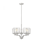 (2) Millennium 497005-BN Evalon 5-Light Chandelier Ceiling Light Brushed Nickel