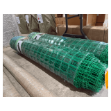 Green Vinyl Coated Metal Welded Wire Fence Roll, 4ft H x 98.4ft L, Mesh Size 2.4in x 2.4in