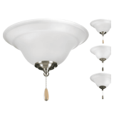 (2) Progress Lighting P2628-01WB Trinity Collection Two-Light Ceiling Fan Light